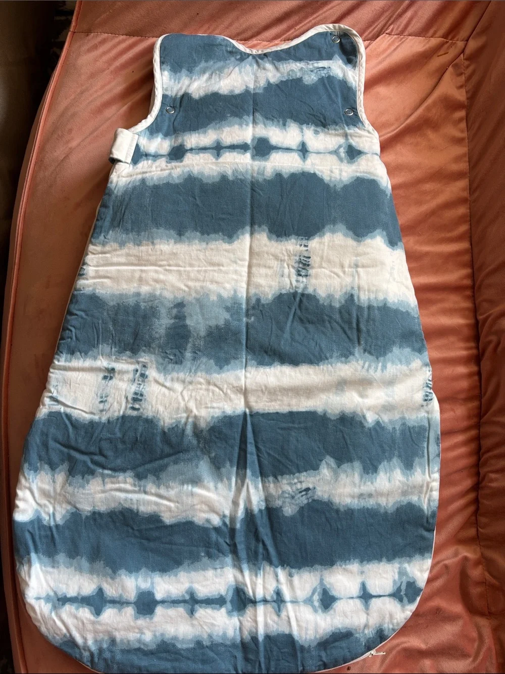 Blue & White Tie-Dye Baby Sleep Sack - Sleeveless Swaddle